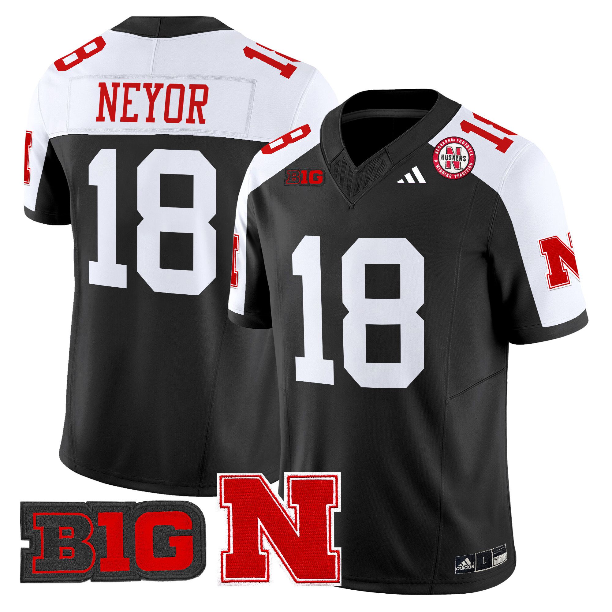 Men Nebraska Cornhuskers #18 Neyor Black 2024 Vapor Limited NCAA Jersey